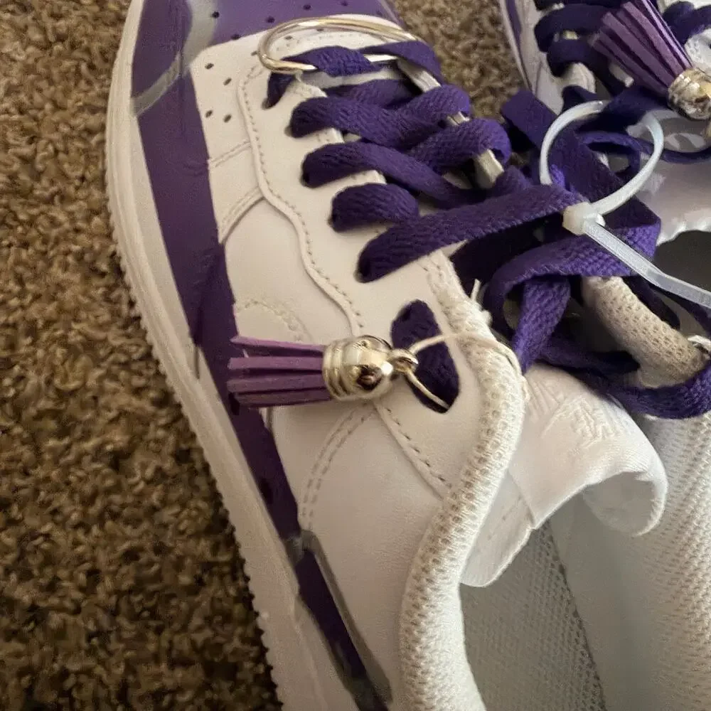 Custom TCU Nike Air Force 1s Lows White Purple Size 8 Womens NEW Rare